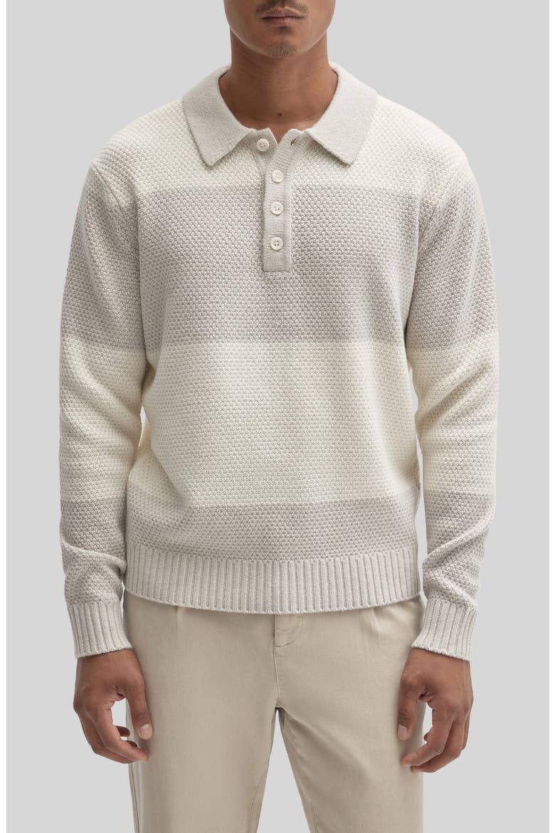 Sylvestro Long Sleeve Polo Sweater, Main, color, MOONSTONE