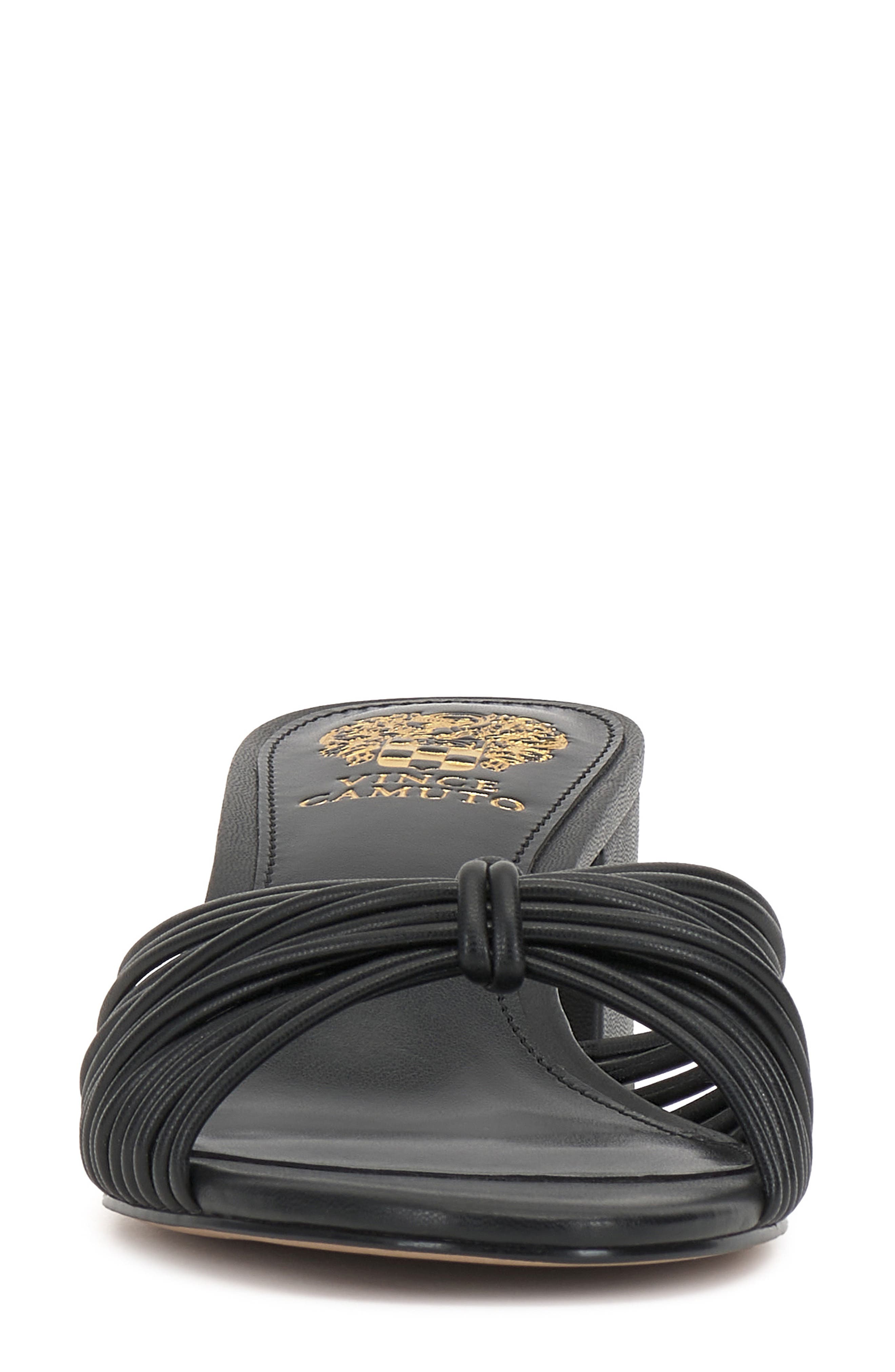 Vince Camuto Lendry Knotted Sandal, Alternate, color, Black Soft Nappa Silk