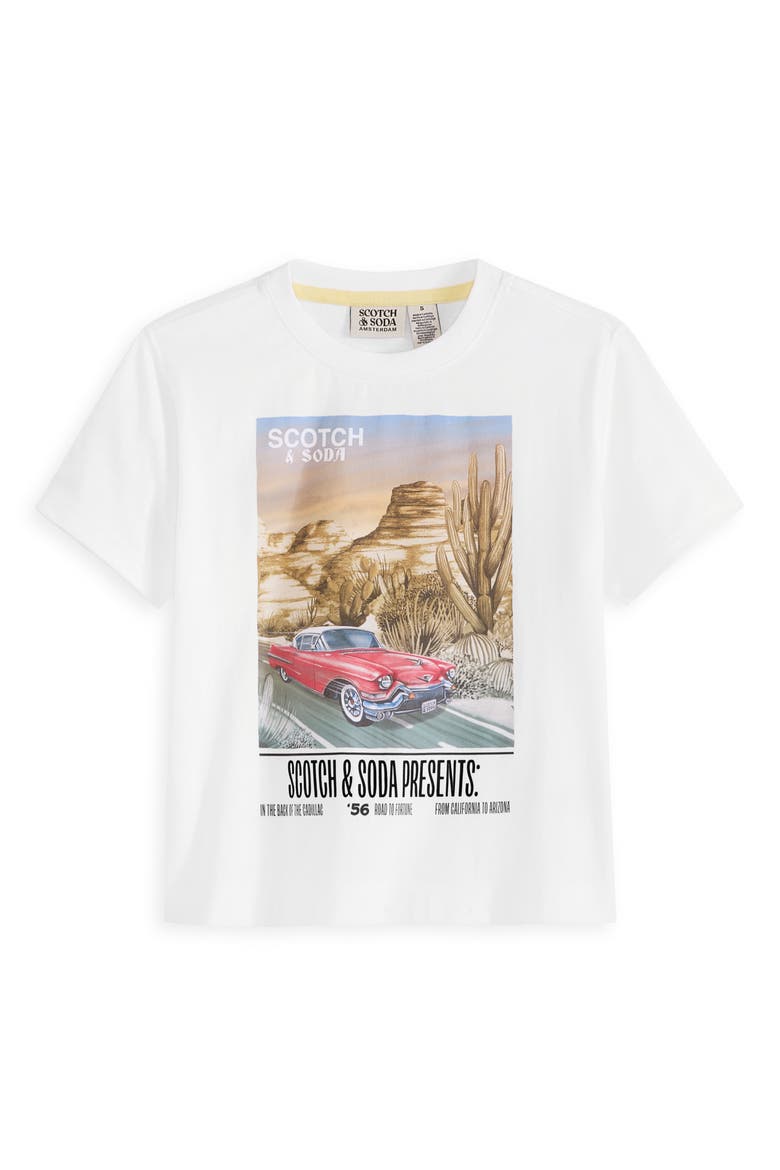 Kids' Cadillac Jersey Graphic T-Shirt & Fleece Shorts Set, Alternate, color, WHITE TRADITIONAL