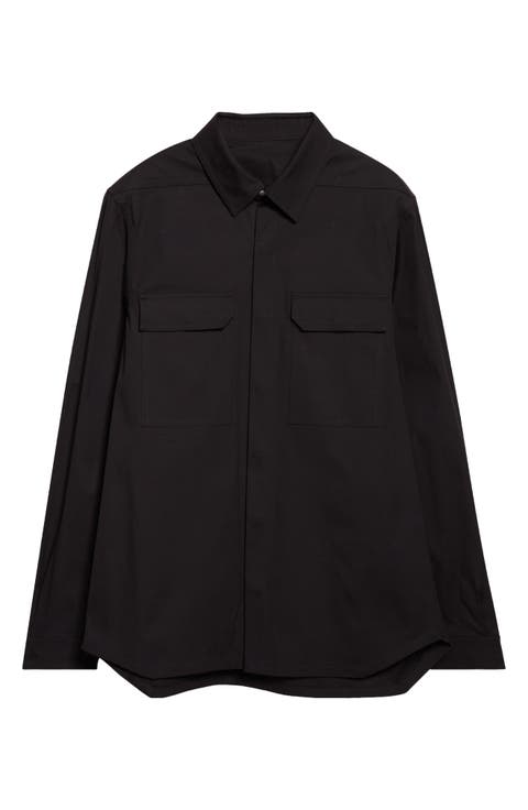 Webbed Strap Stretch Cotton Overshirt