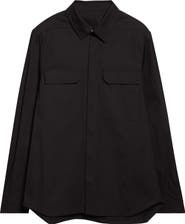 Rick Owens Webbed Strap Stretch Cotton Overshirt