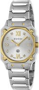 Gucci G-Flat Diamond Bracelet Watch, 24mm