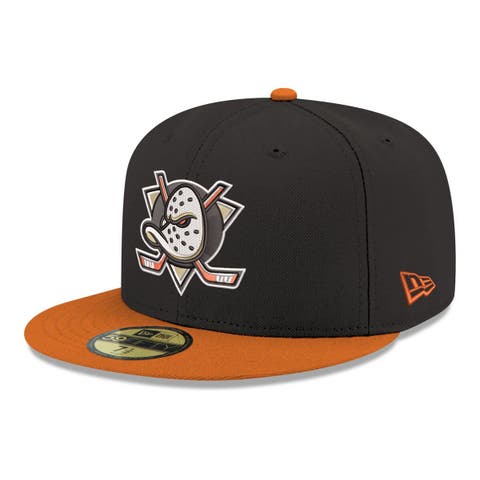Men's New Era  Black Anaheim Ducks Core Logo Two-Tone 59FIFTY Fitted Hat