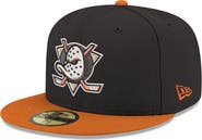 New Era Men's New Era Black Anaheim Ducks Core Logo Two-Tone 59FIFTY Fitted Hat