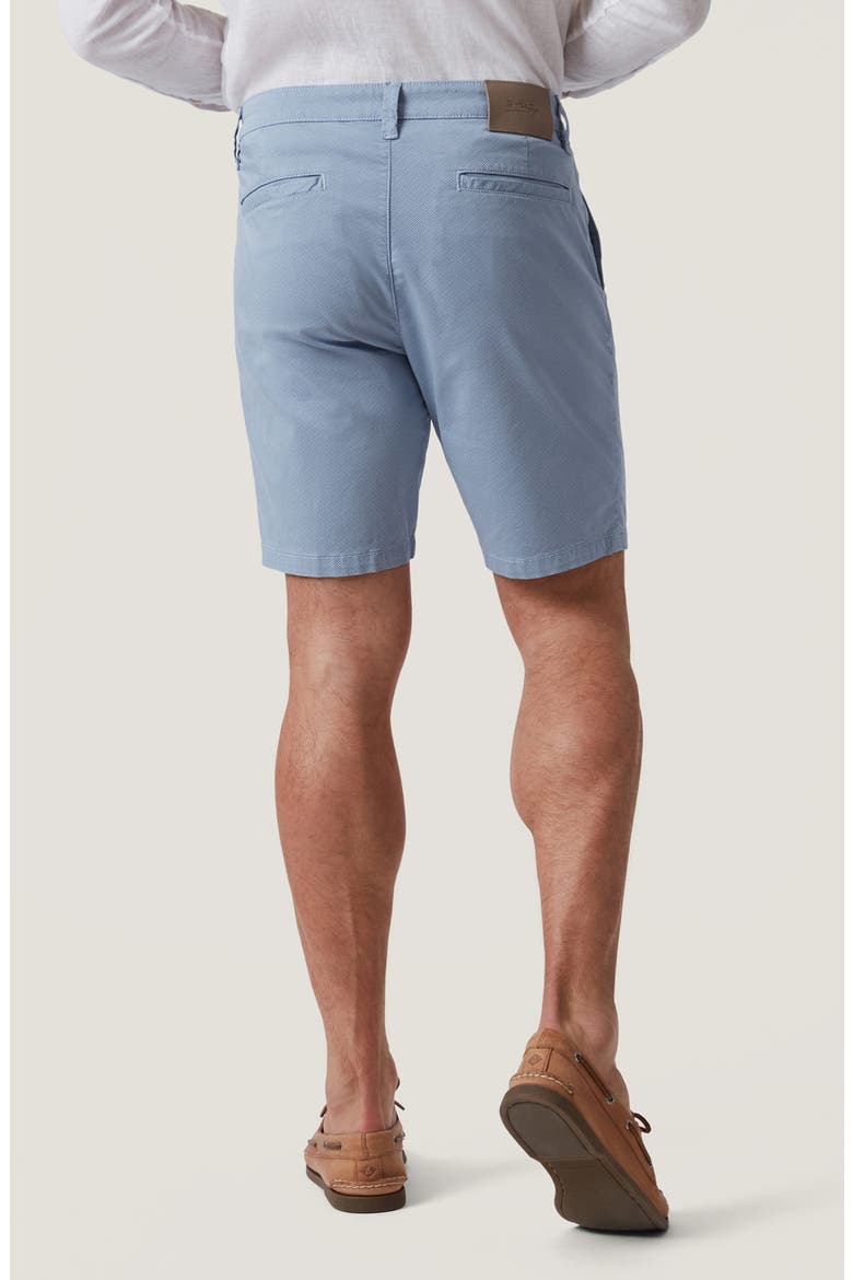 Arizona Slim Fit Blue Tie Print Flat Front Cotton Shorts, Alternate, color, TIE PRINT