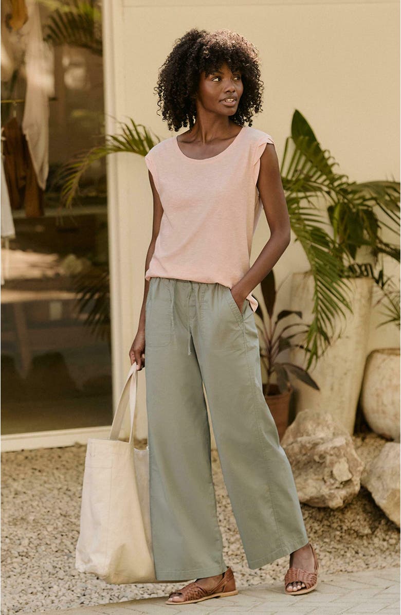 Pact Organic Cotton Monterey Poplin Wide Leg, Alternate, color, Shadow