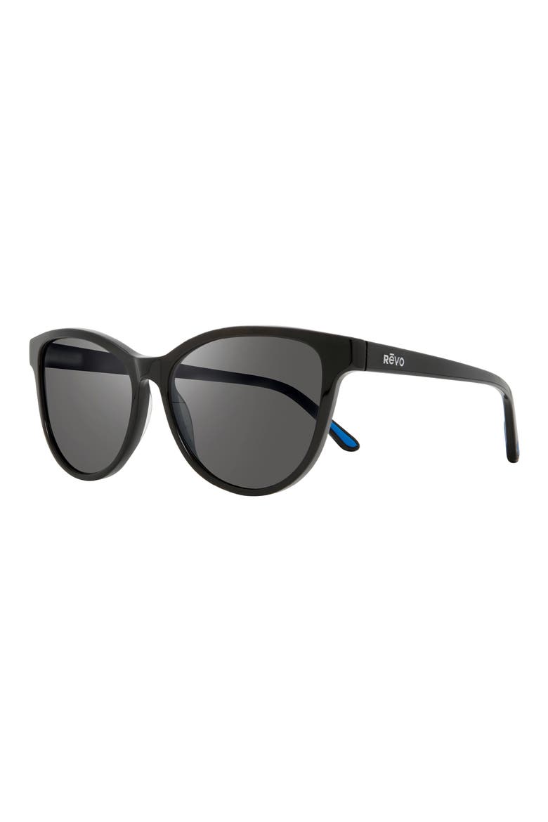 Daphne 56mm Oval Polarized Sunglasses, Alternate, color, BLACK