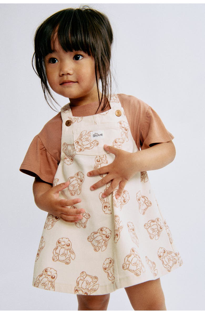 H&M Printed Dungaree Dress, Alternate, color, 