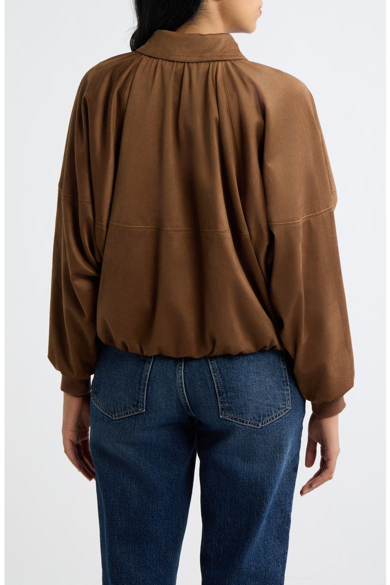 Snap Front Faux Suede Jacket, Alternate, color, CAMEL