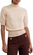Reiss Aria Mock Neck Cotton & Wool Sweater