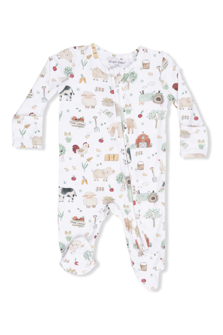 Cute Farm Animals Footie, Main, color, IVORY