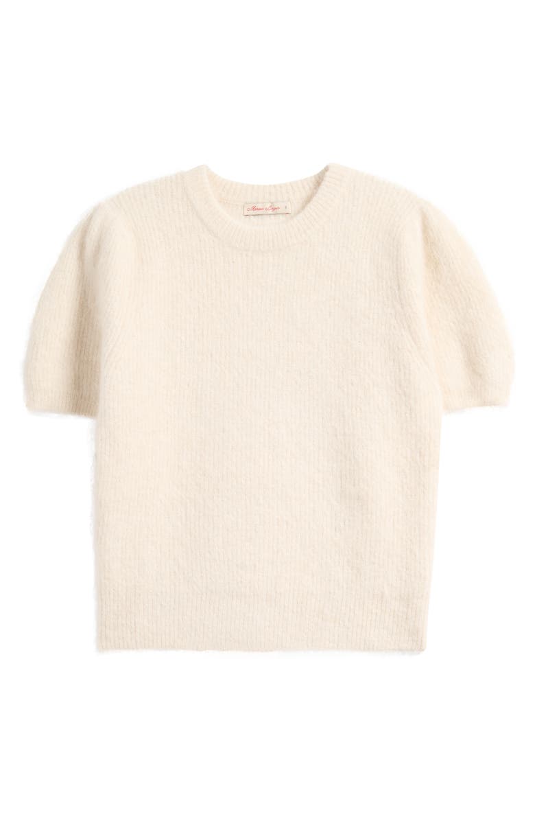 Marine Layer Puff Short Sleeve Suri Alpaca Blend Sweater, Alternate, color, Cream