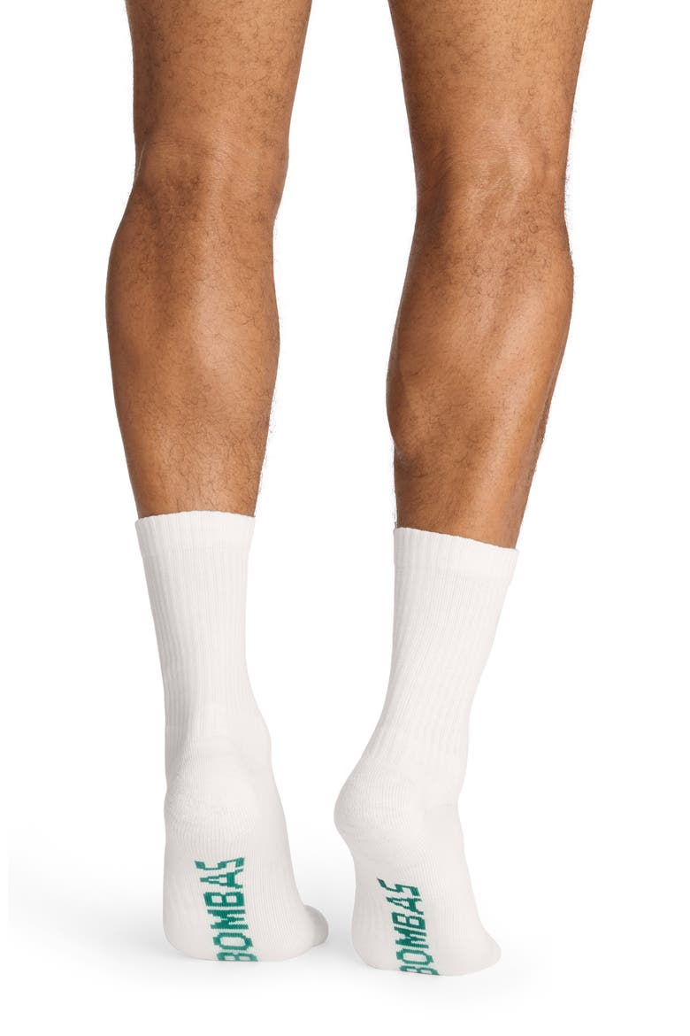 Supima® Cotton Slub Half Calf Socks, Alternate, color, SOFT WHITE