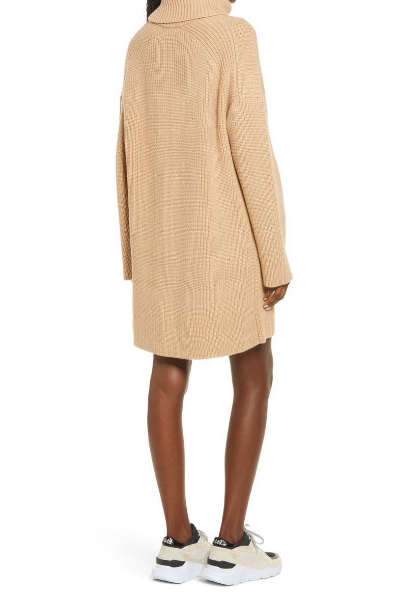 Culver Turtleneck Long Sleeve Sweater Dress, Alternate, color, CAMEL