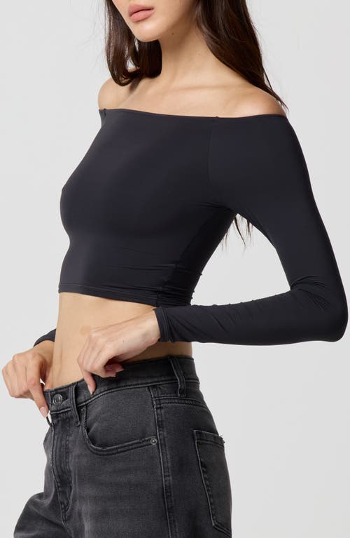 Florence By Mills Off The Shoulder Crop Top In Black