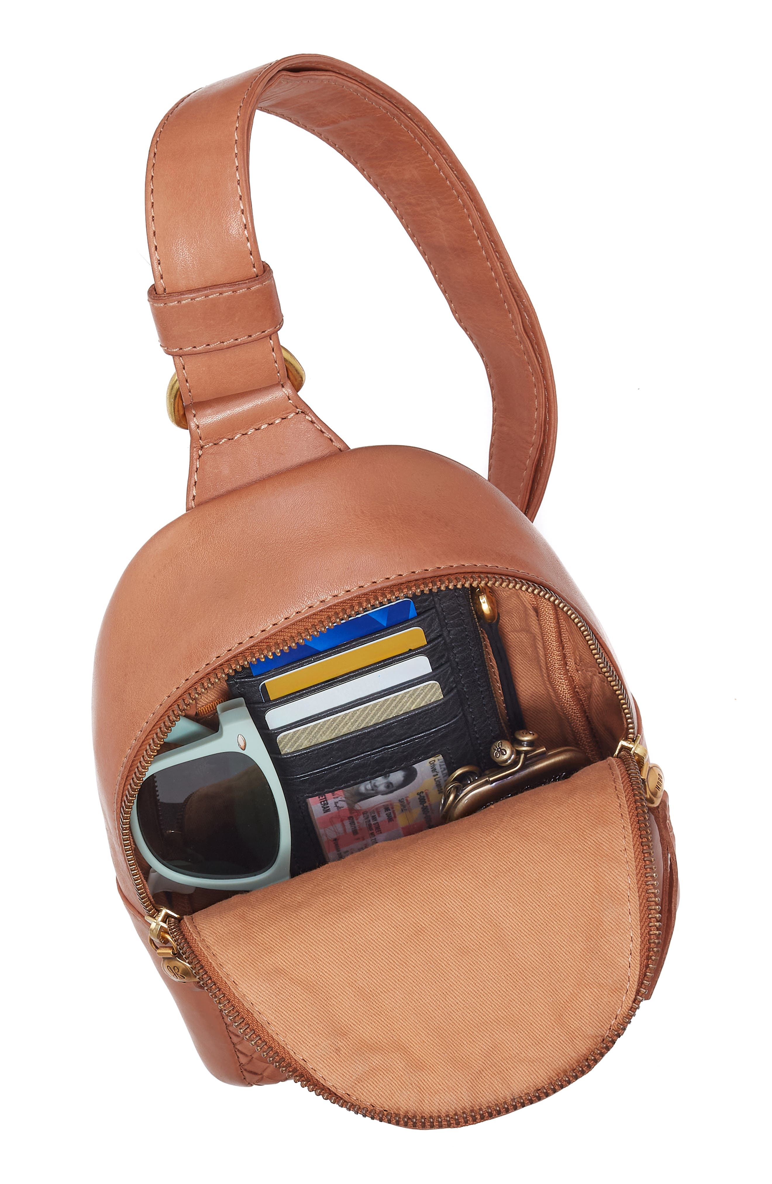 HOBO Fern Woven Leather Sling Bag, Alternate, color, Harvest Wheat