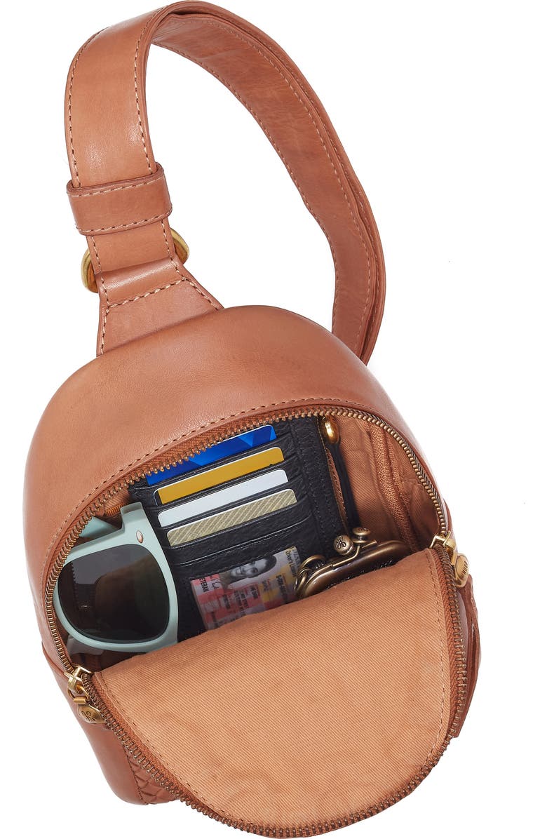 HOBO Fern Woven Leather Sling Bag, Alternate, color, Harvest Wheat