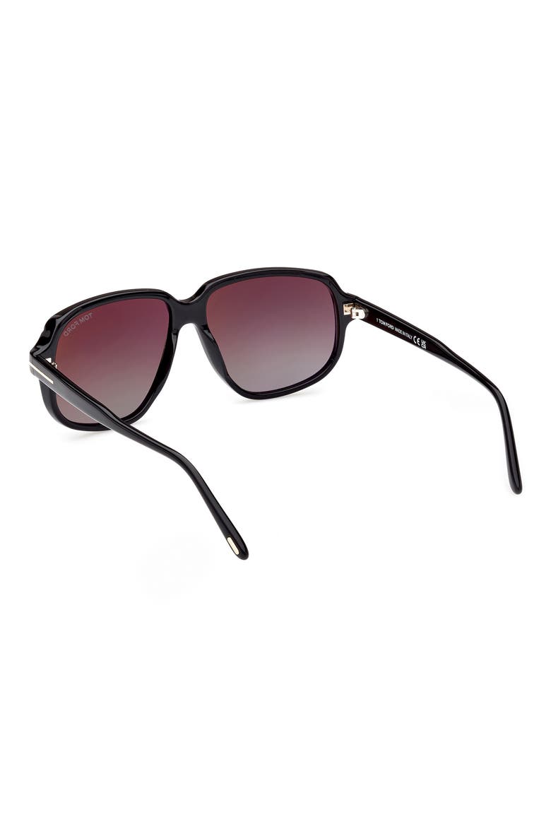 Anton 59mm Square Sunglasses, Alternate, color, SHINY BLACK / GRADIENT SMOKE