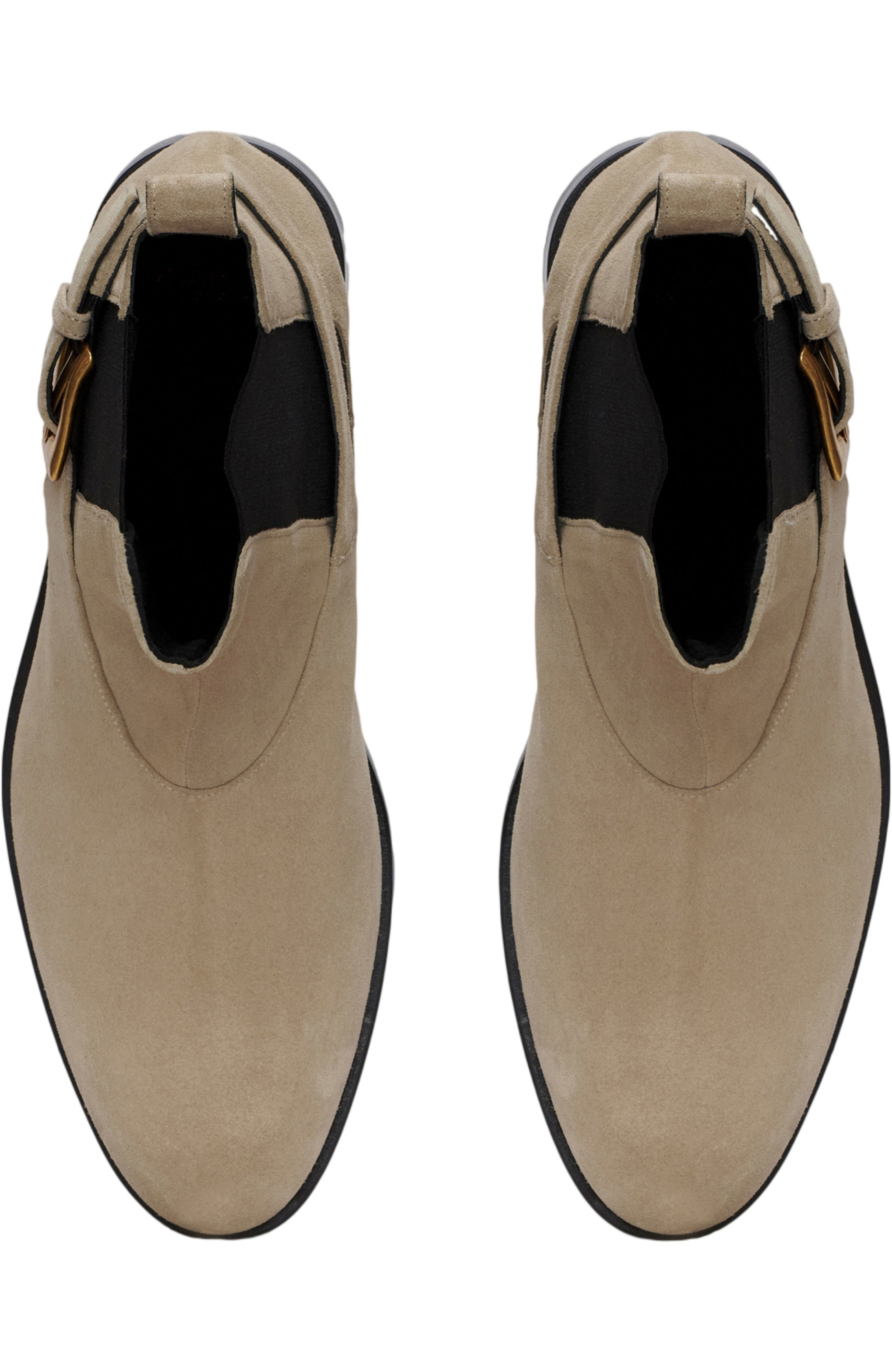 Balmain Anthem Chelsea boots in suede leather, Alternate, color, Beige