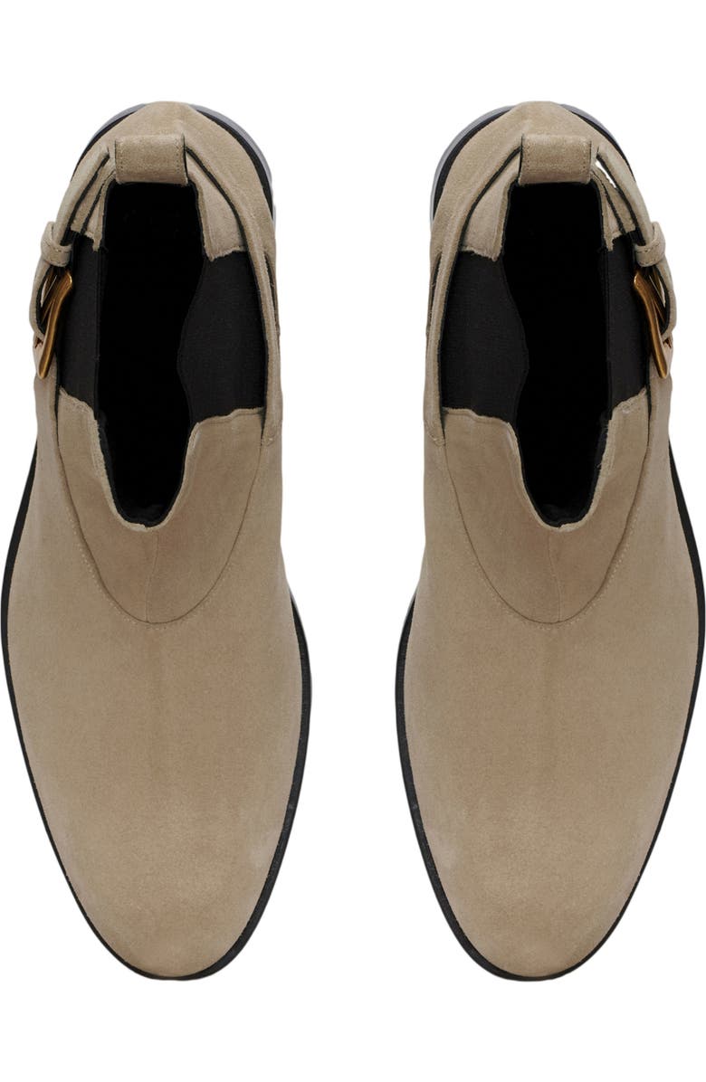 Balmain Anthem Chelsea boots in suede leather, Alternate, color, Beige
