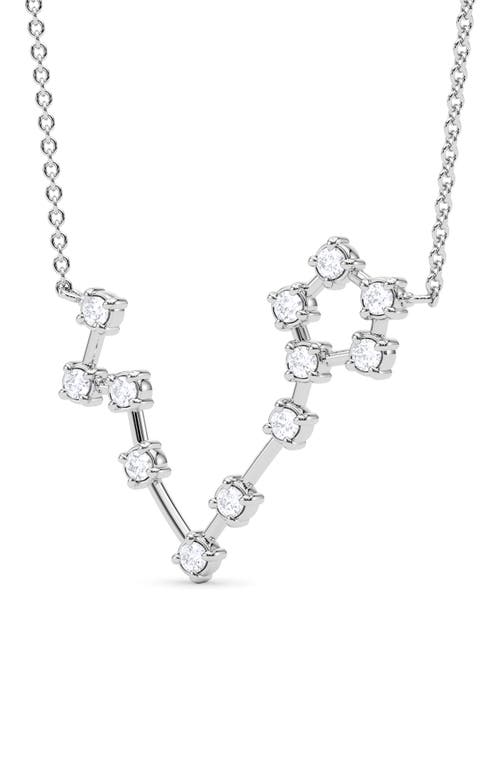 Hautecarat Pisces Constellation Lab Created Diamond Necklace In 18k White Gold