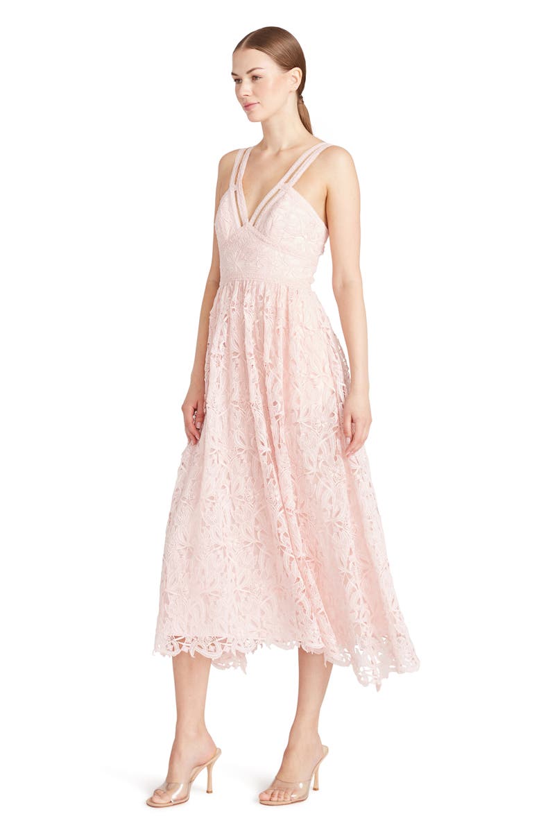 ML Monique Lhuillier Cutout Guipure Lace Midi Dress, Alternate, color, 