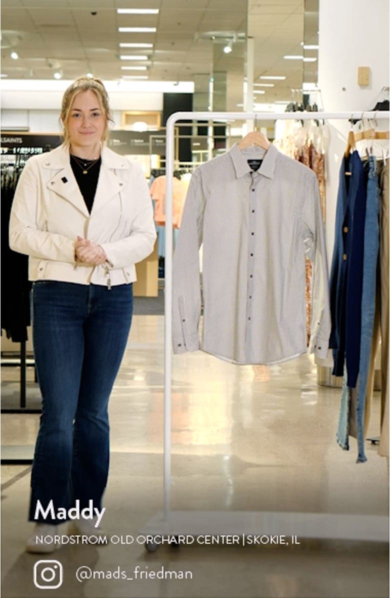 Chatteron River Sports Fit Geo Print Cotton Button-Up Shirt, sales video thumbnail