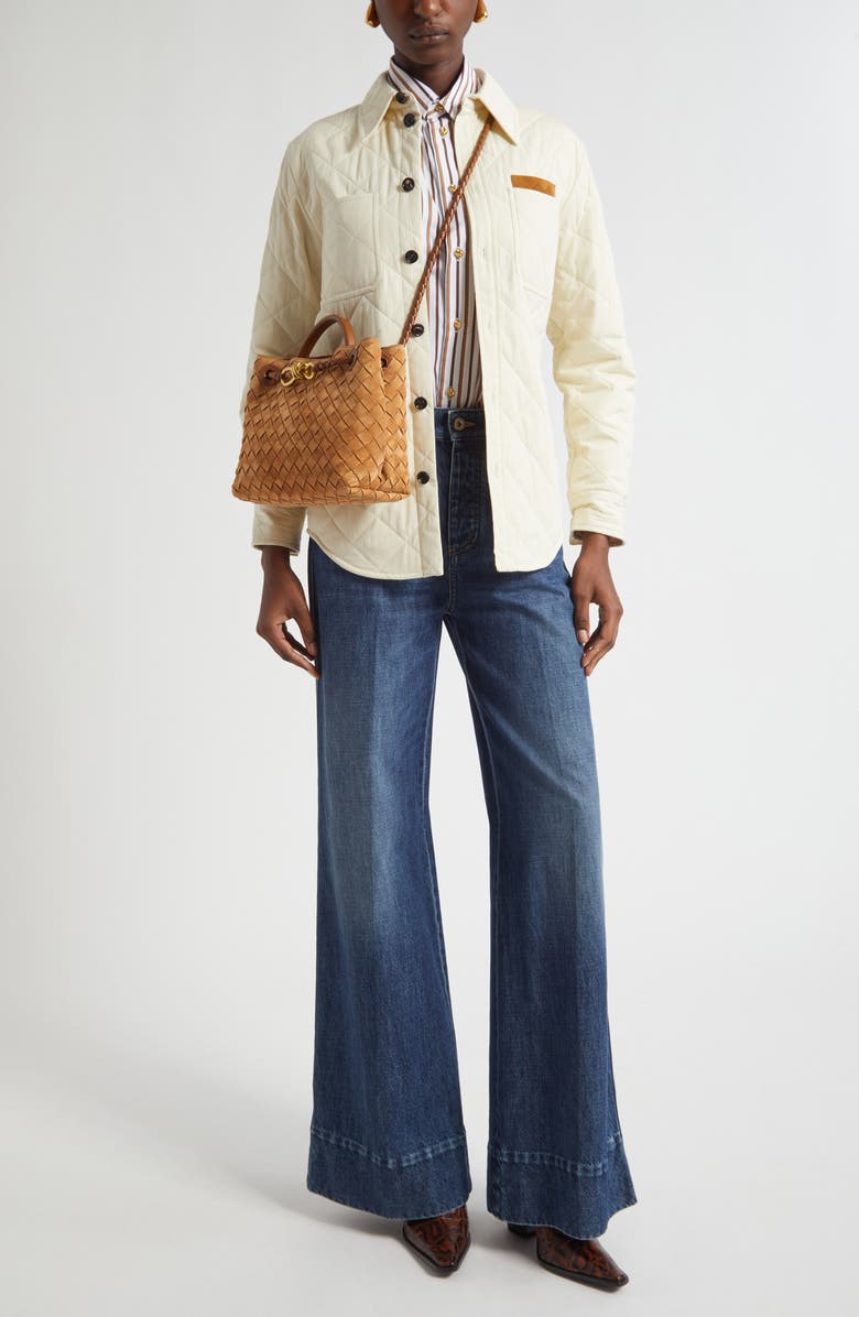 Bottega Veneta Quilted Cotton Blend Overshirt, Alternate, color, 9028 Sea Salt