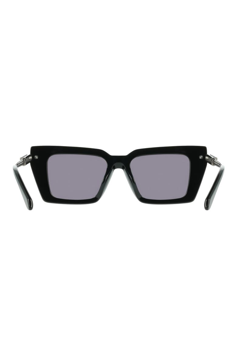 52mm Rectangular Sunglasses, Alternate, color, BLACK