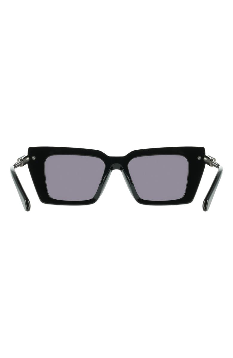 FERRAGAMO 52mm Rectangular Sunglasses, Alternate, color, Black