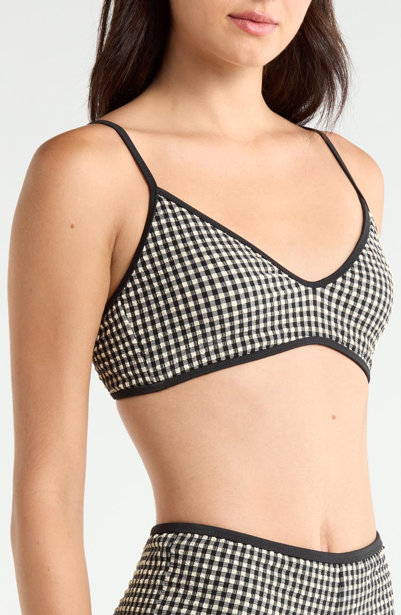 Sanctuary Tunnel Triangle Bikini Top, Alternate, color, Black/ Cream