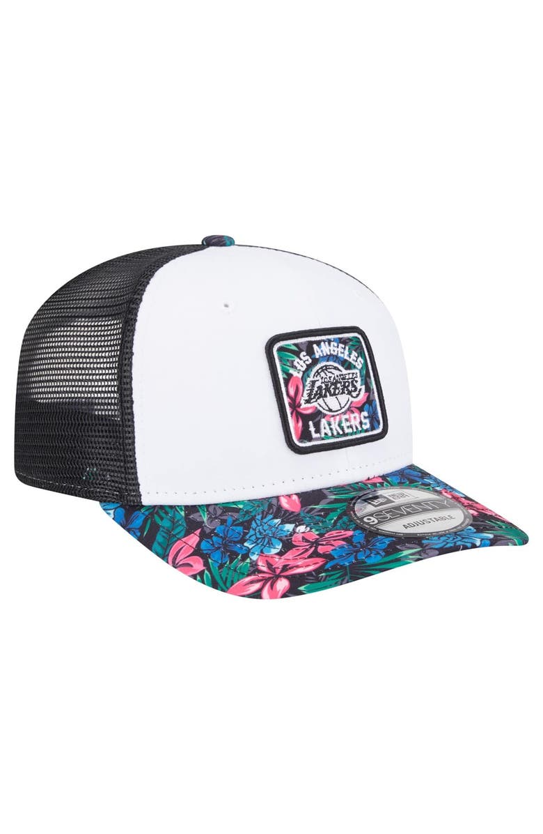 New Era Men's New Era White Los Angeles Lakers Floral 9SEVENTY Adjustable Hat, Alternate, color, White