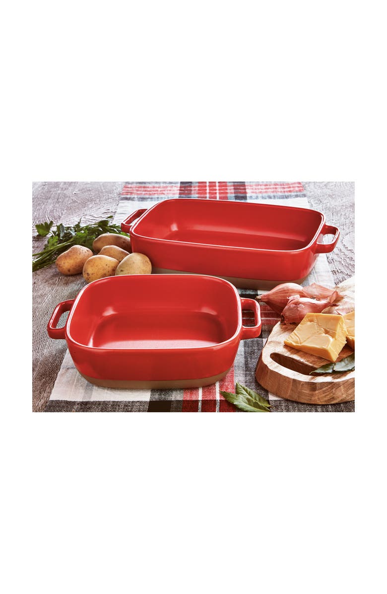 tag Red Ceramic Rectangular Baker Dishwasher Safe for Christmas, Alternate, color, Red