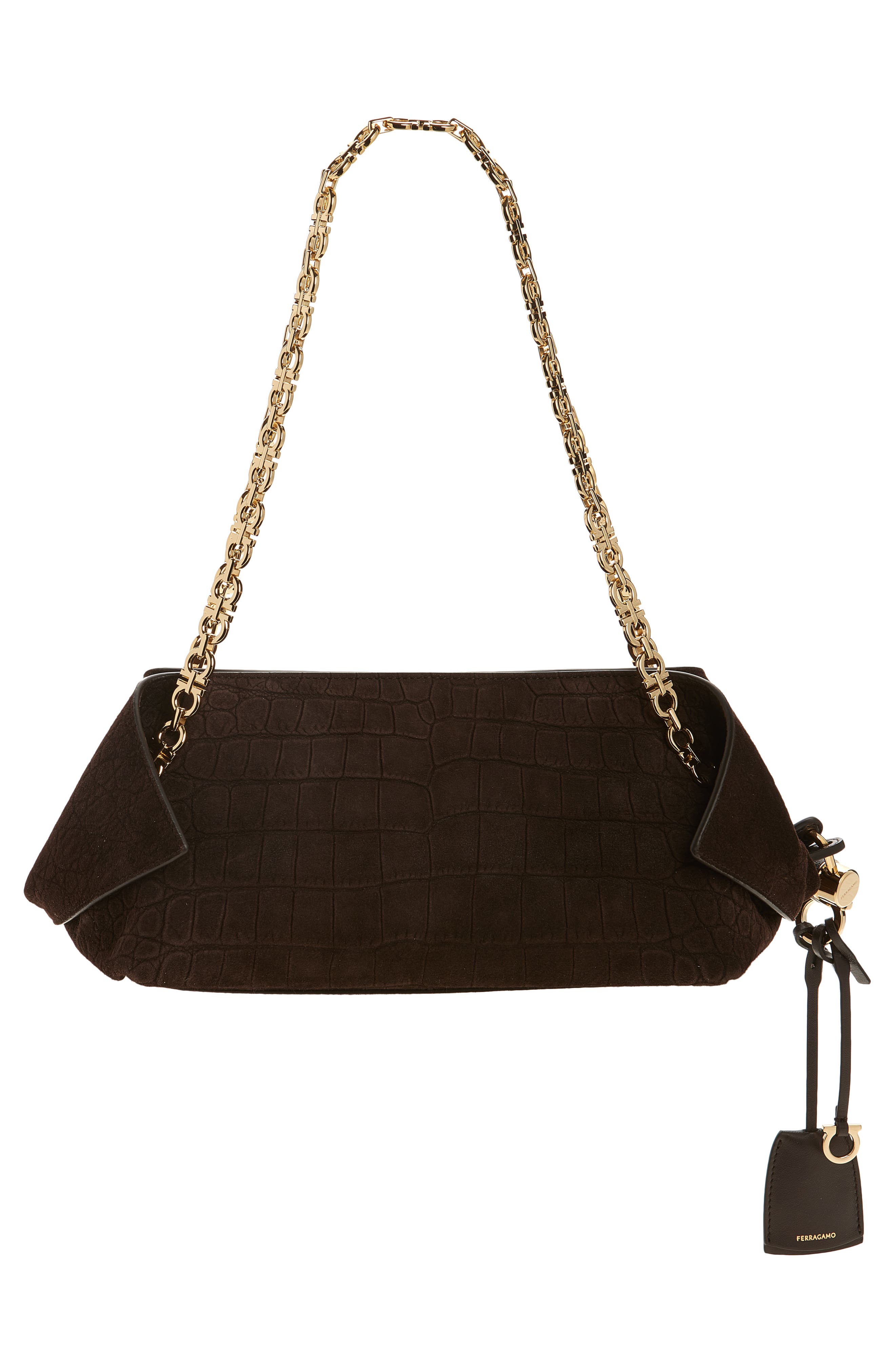 FERRAGAMO Extra Small Scarf East/West Bag, Alternate, color, Testa Di Moro