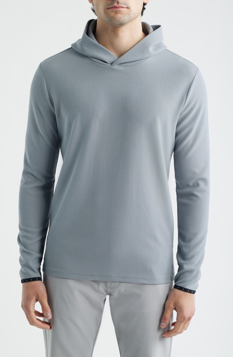 Greyson Traverse Waffle Hoodie, Main, color, Pacific Fog