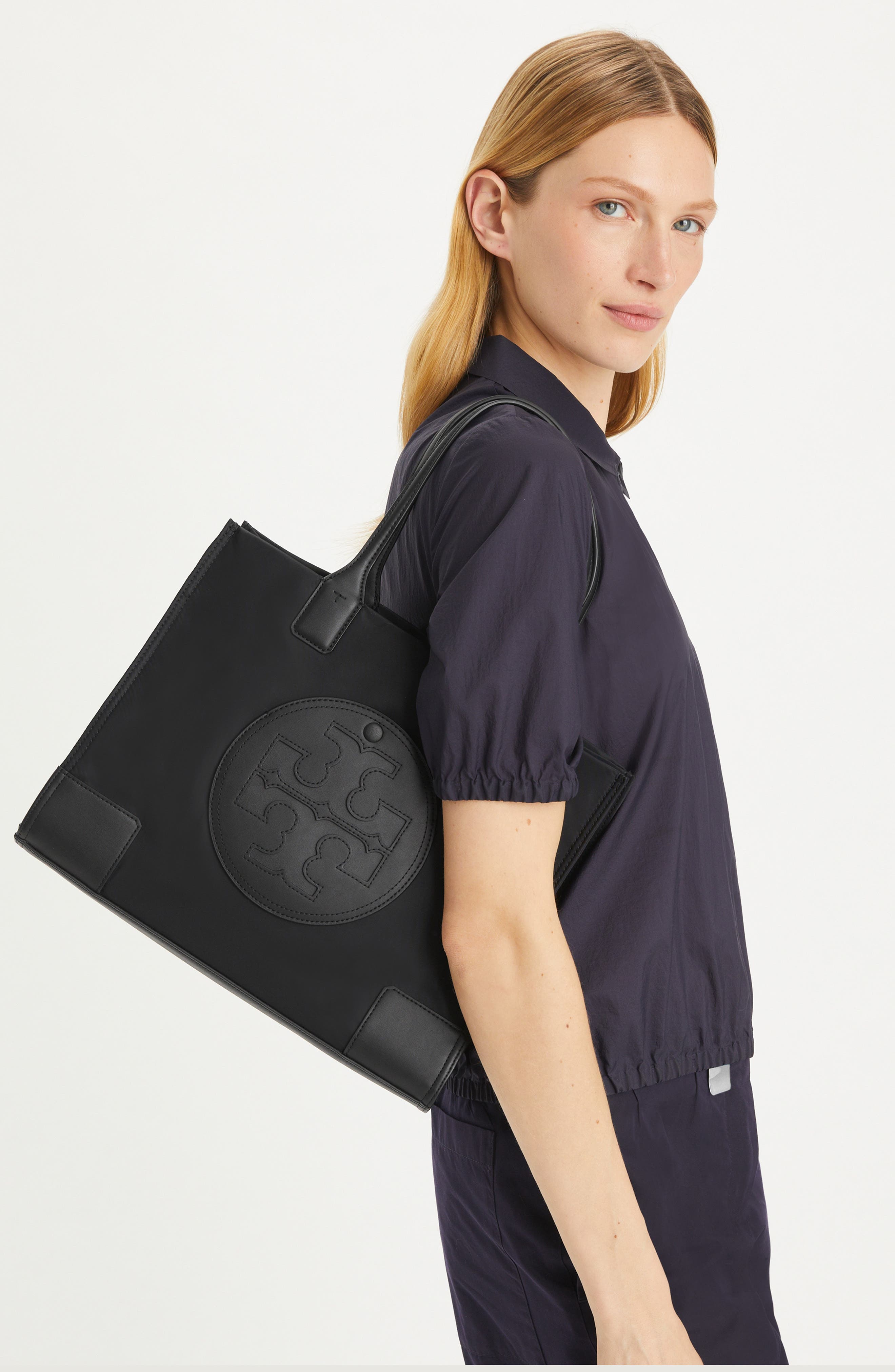 Tory Burch Small Ella Recycled Nylon Tote, Alternate, color, 