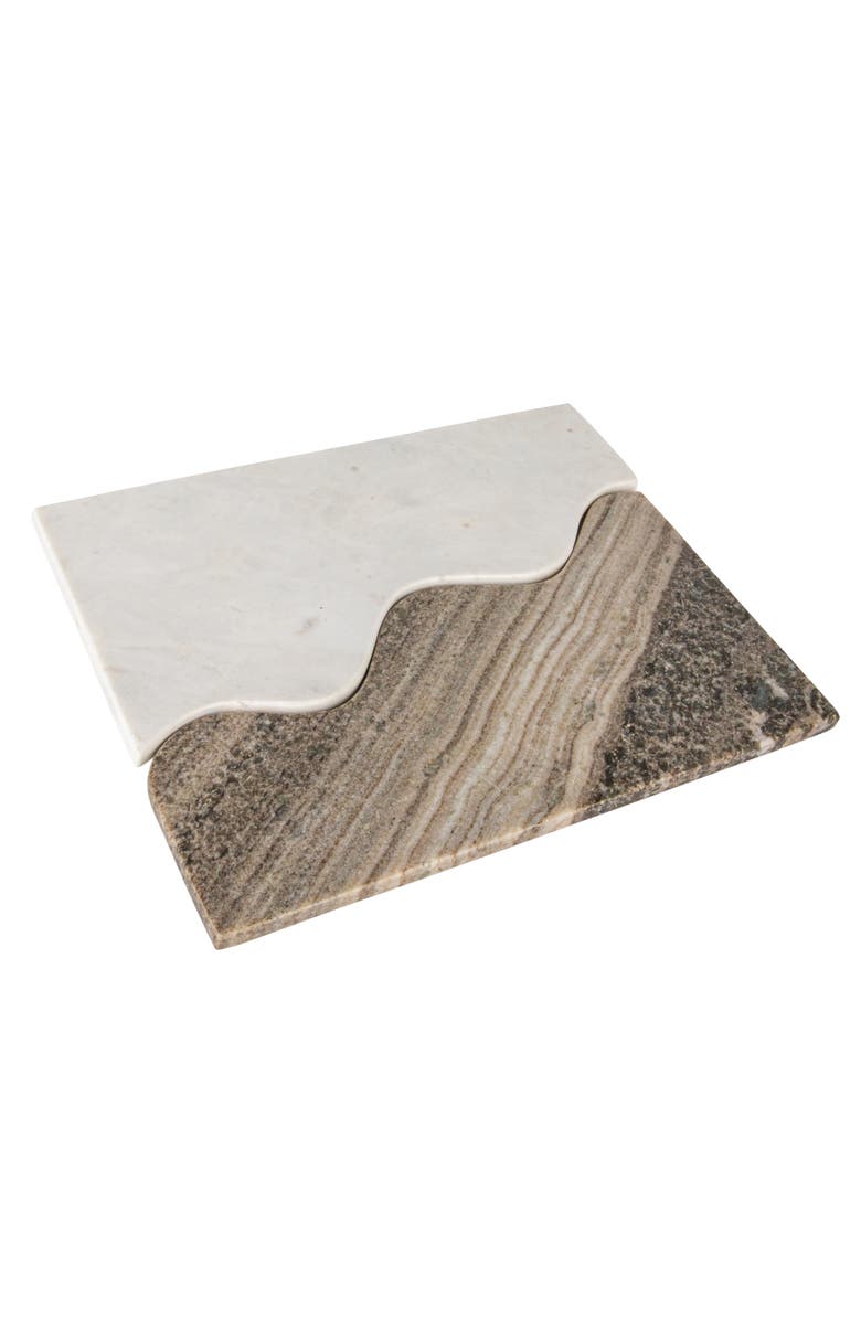 Storied Home Marble Wave Dual Cheese and Cutting Board, Main, color, White