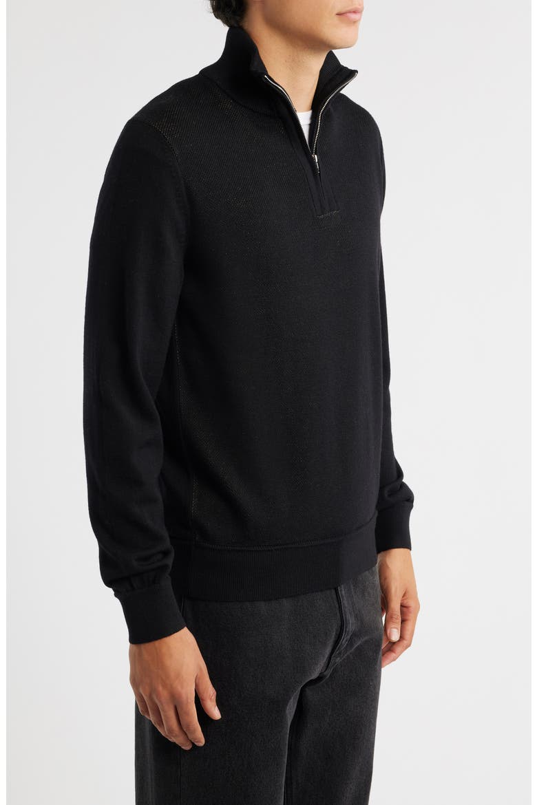 Illario Quarter Zip Sweater, Alternate, color, BLACK