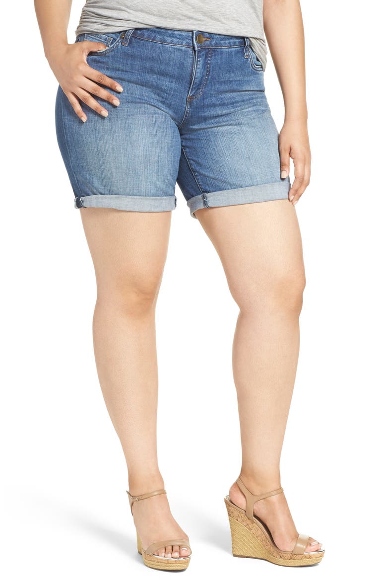 Catherine Denim Boyfriend Shorts, Main, color, FEMININE