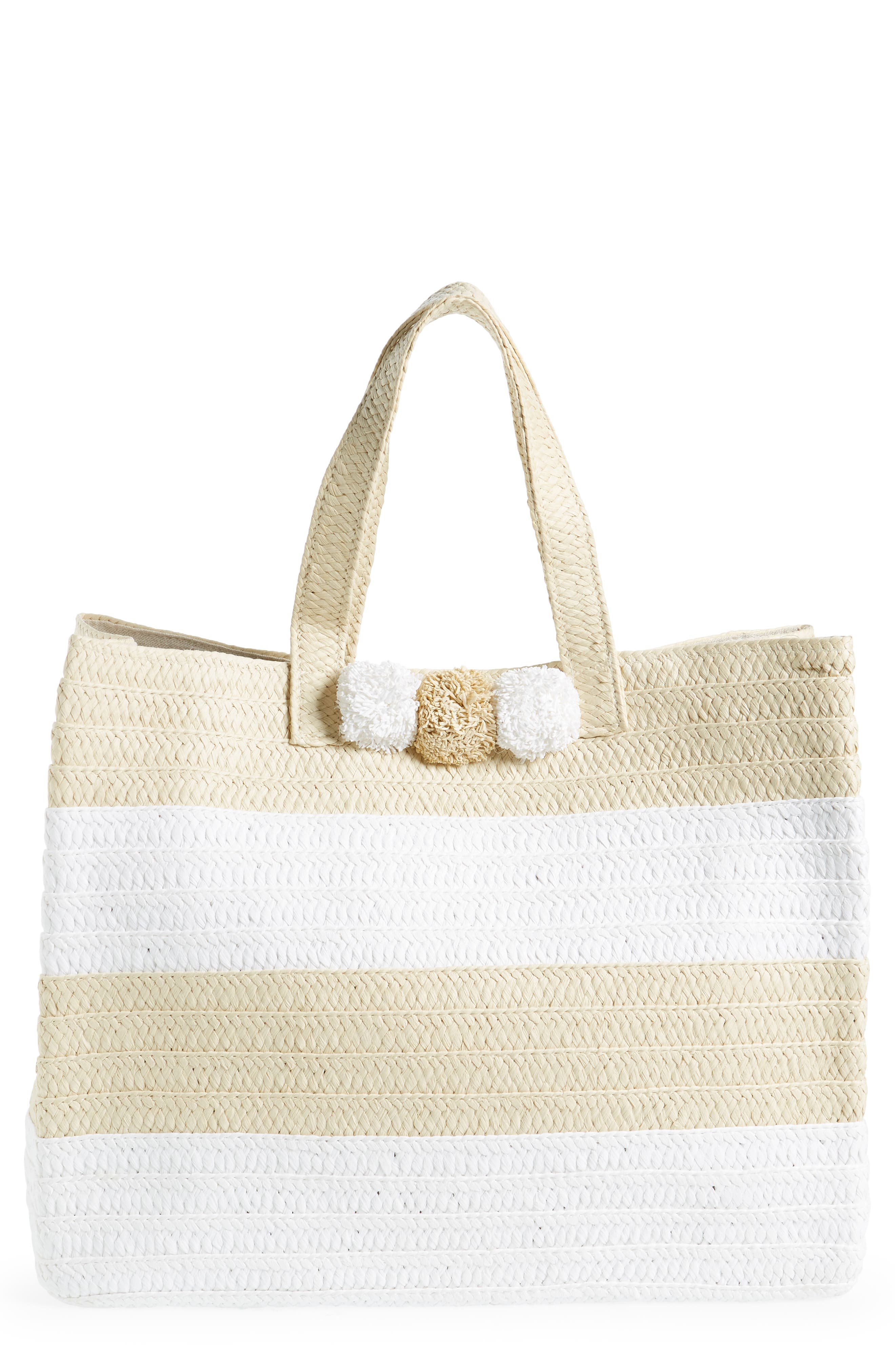 Bahama Mama Stripe Tote, Main, color, NATURAL WHITE
