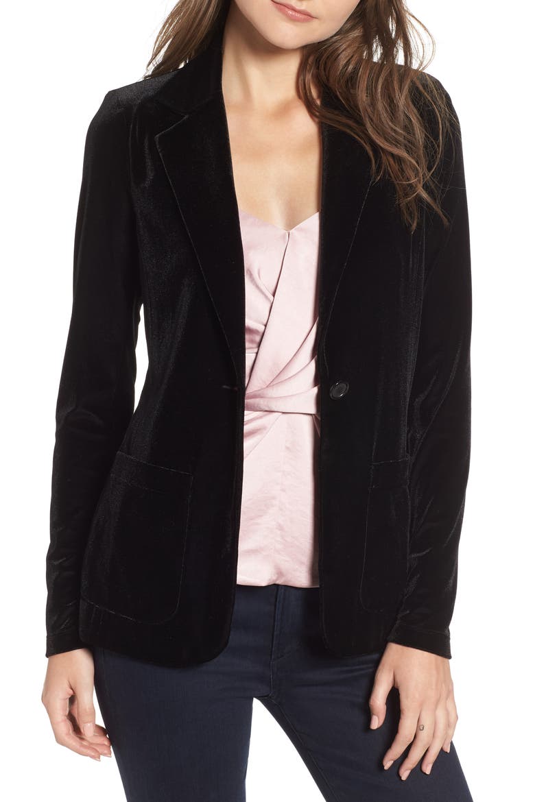 Blackjack Velvet Blazer, Main, color, BLACK