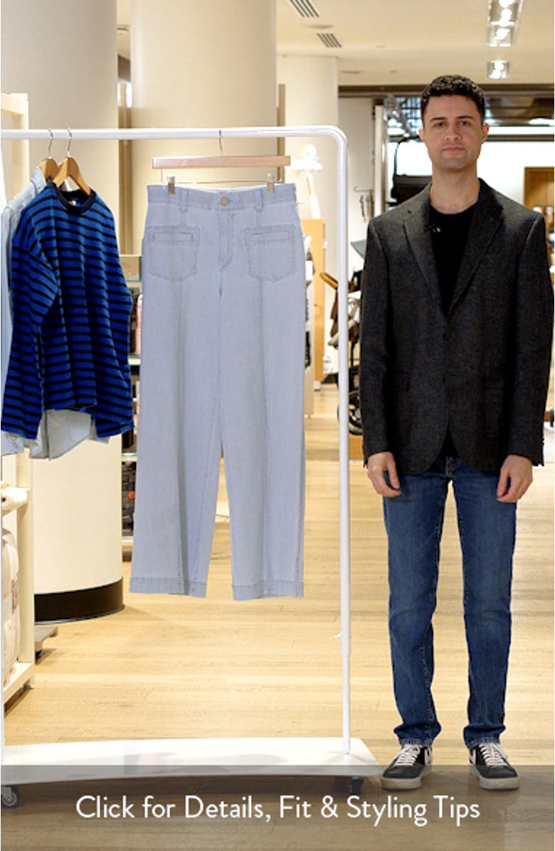 Skyrise Stripe Patch Pocket Wide Leg Pants, sales video thumbnail