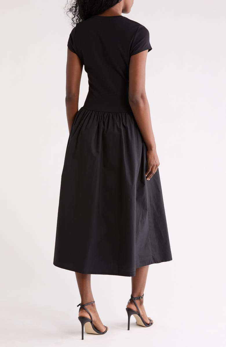 NORDSTROM RACK Mixed Media Dress, Alternate, color, Black