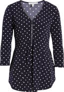 Chaus Zipper Dot Top