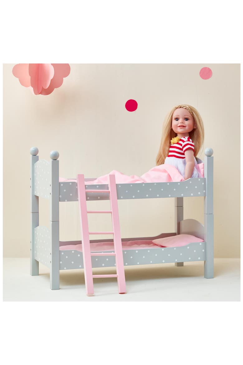 Olivia's Little World Doll Polka Dot Double Bunk Bed, Alternate, color, GRAY