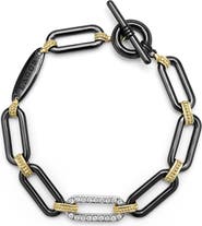LAGOS Signature Caviar Black Ceramic Link & Diamond Bracelet