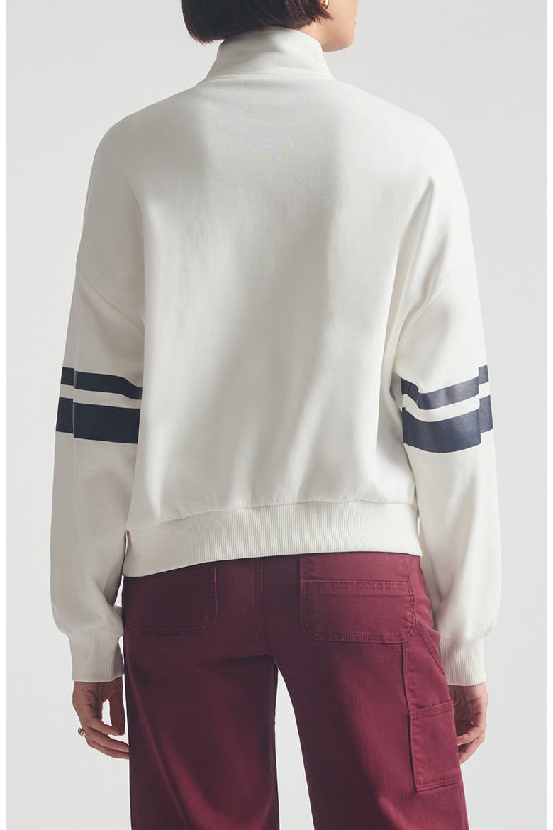 Oversize Half Zip Cotton Sweatshirt, Alternate, color, ANTIQUE WHITE