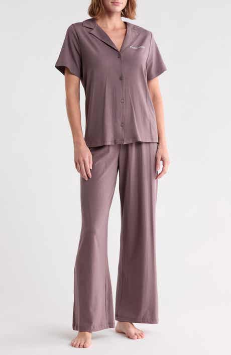 Notch Collar Knit Pajamas