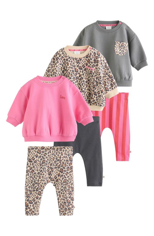 Next Babies'  6-pack Assorted Sweatshirts & Leggings Set In Pink
