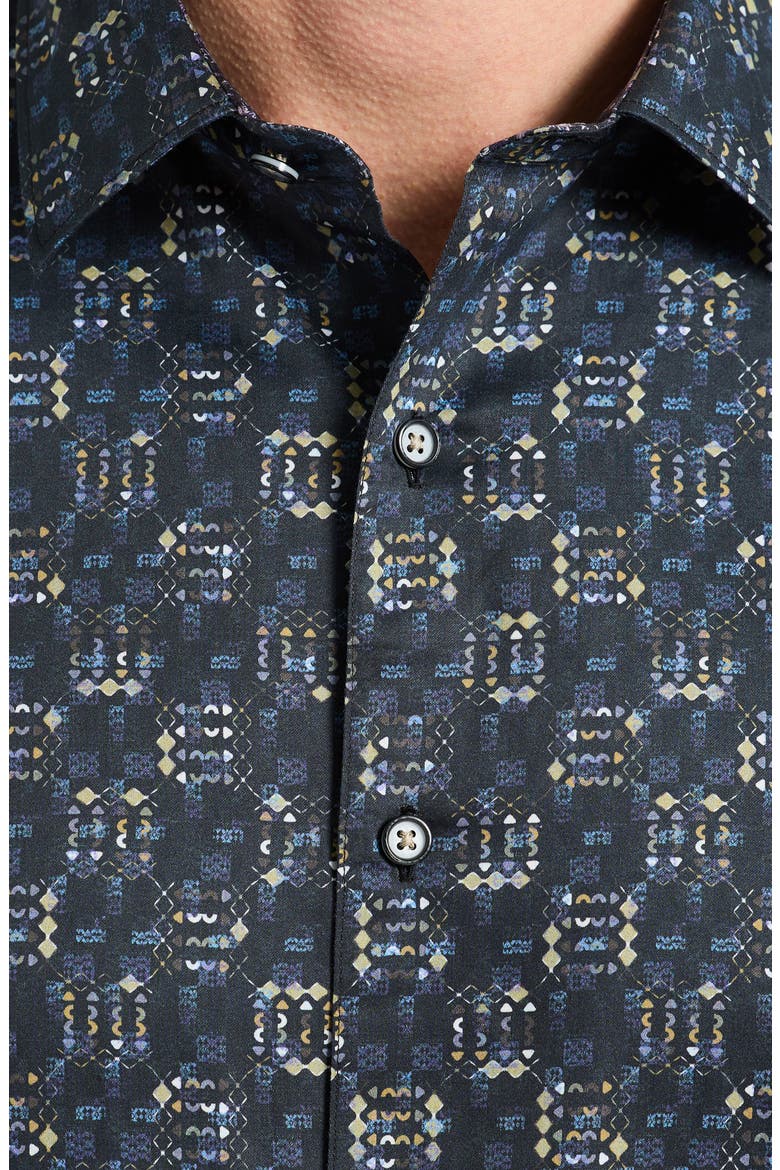 Deckard Cotton Button-Up Shirt, Alternate, color, GREY MULTI